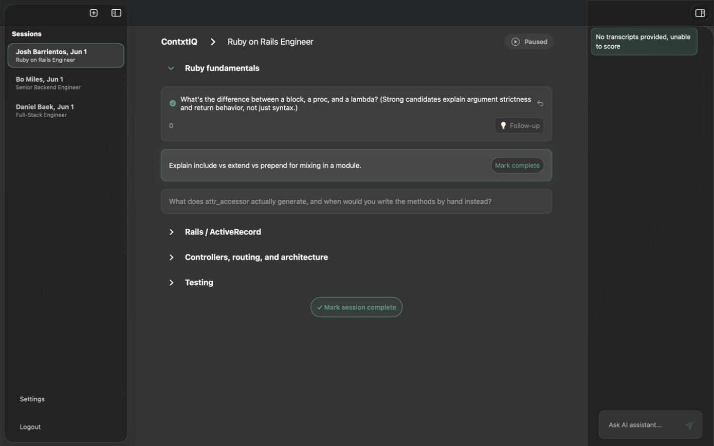 Completed question — score and follow-up generated