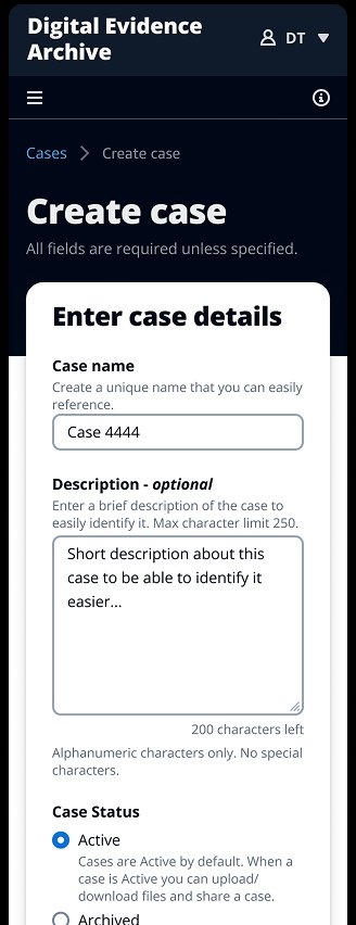 Mobile — Create case