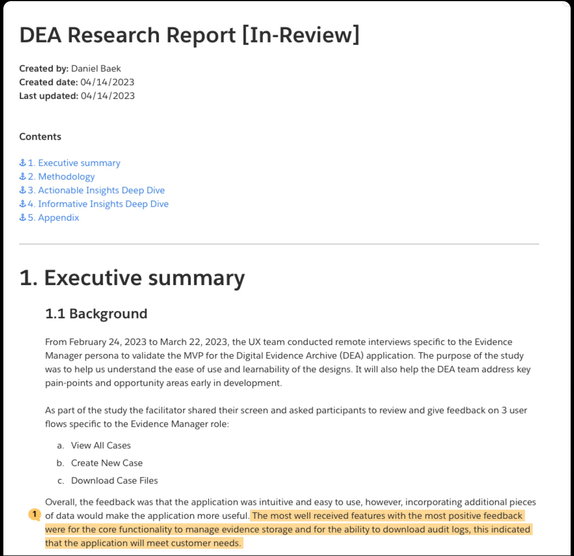 DEA Research Report — Executive Summary
